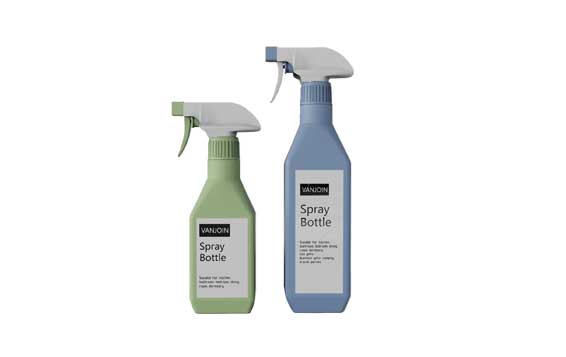 New design cheap square 500ml plastic kitchen spray bottle with trigger spray bulk