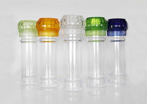 Plastic shaker grinder for spice/powder/salt,plastic spice jars with grinder cap